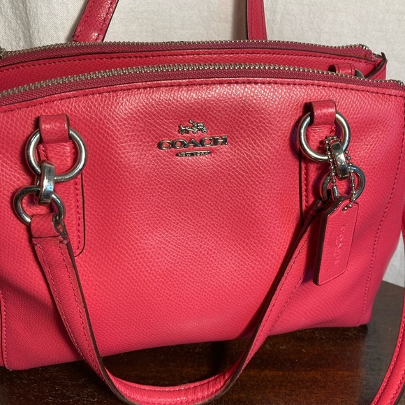 COACH PINK LEATHER SATCHEL TOTE SHOULDERBAG - Picture 11 of 13